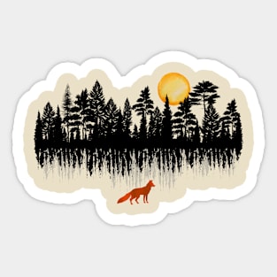 Fox in the woods Sticker